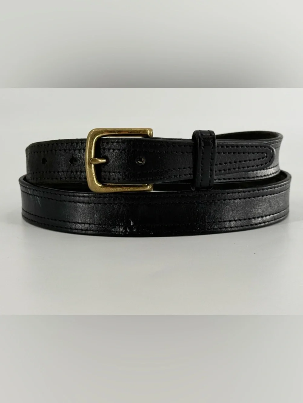 Gould‎ & Goodrich Vintage Black Leather Belt 44